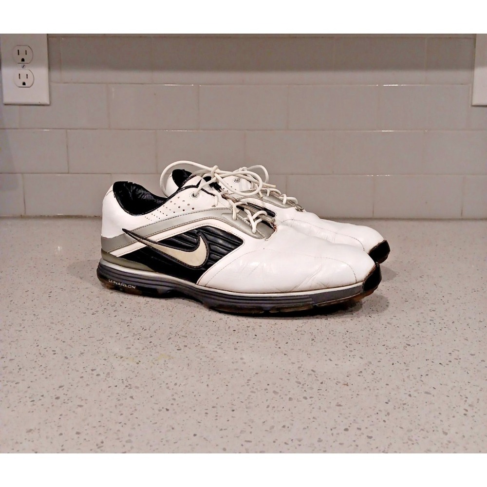 Nike Golf Lunar Prevail Lunarlon White Black Silver Mens US Size 9.5 Golf Shoes
